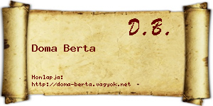 Doma Berta névjegykártya